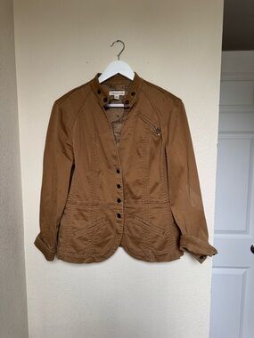 Women’s Brown Button-Front Casual Jacket
